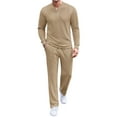 thumbnail image 6 of COOFANDY Men's Quarter Zip Polo Sweatsuit Polo 2 Piece Set Jogging Outfits Tracksuit Athletic Pants and Long Sleeve Casual Sports Set, 6 of 13