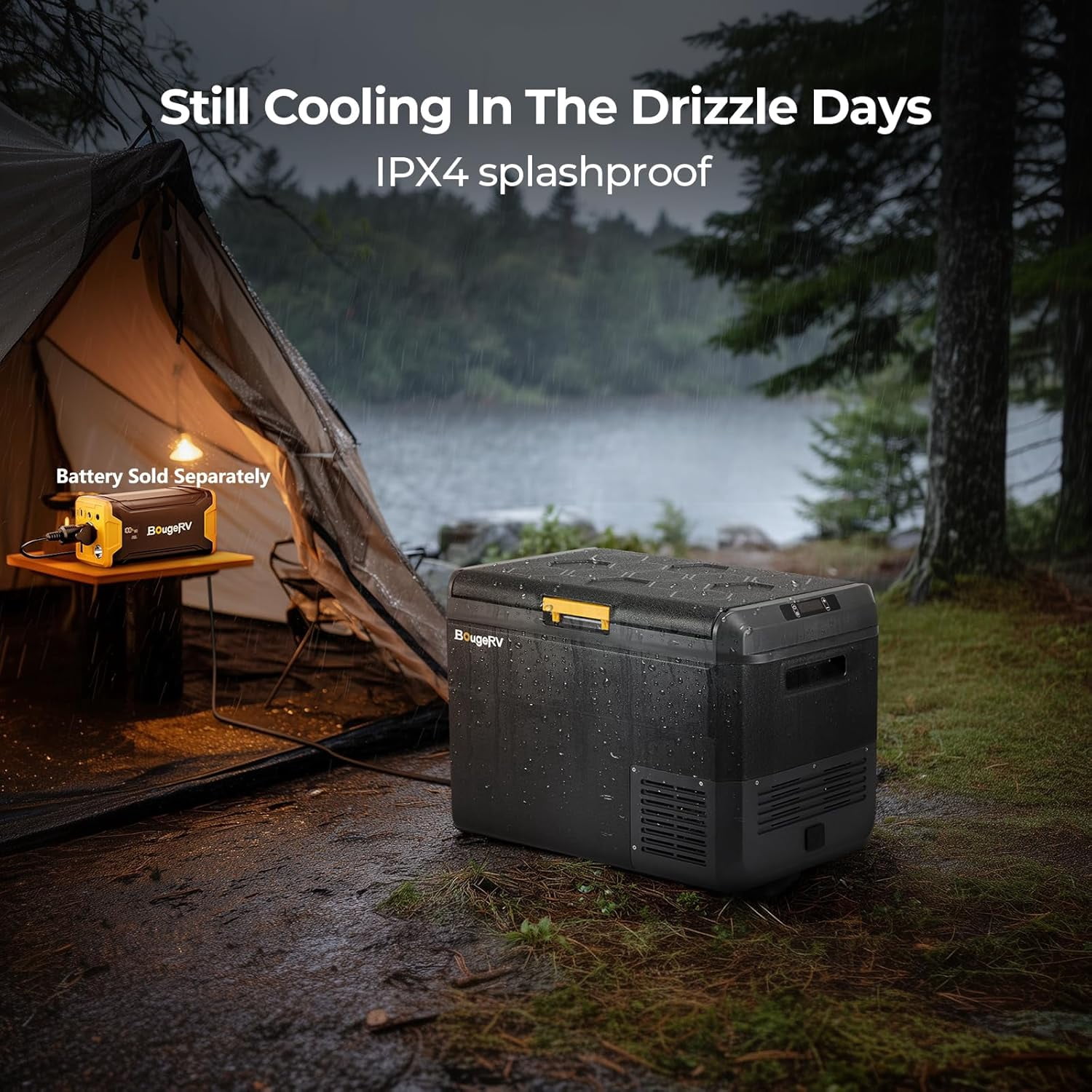 BougeRV 12 Volt Car Refrigerator, CRS 53 Quart Portable Fridge Freezer with APP Control, -4℉ to 68℉ for Truck Van RV Camping Road Trip