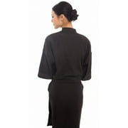 Perfehair Salon Client Gown Robes Cape, Hair Salon Smock for Clients, Kimono Style, Black