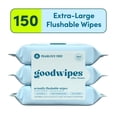 thumbnail image 3 of (4 pack) goodwipes Flushable Butt Wipes, Fragrance-Free, 3 Pack, 150 Total XL Wipes, 3 of 12