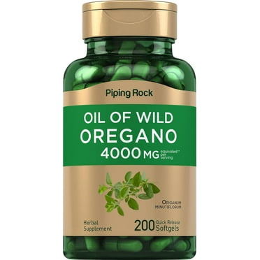 Oregano Oil Capsules 4000mg | 200 Softgel Pills | for Men and Women | by Piping Rock