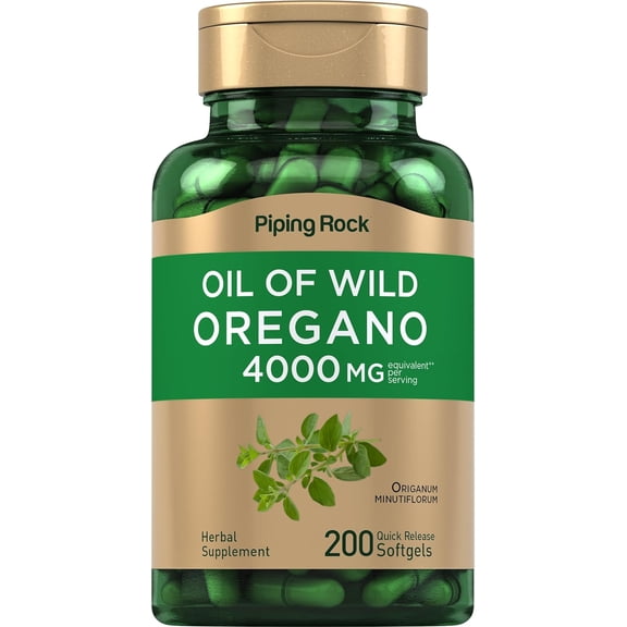 Oregano Oil Capsules 4000mg | 200 Softgel Pills | for Men and Women | by Piping Rock