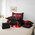 thumbnail image 4 of Erosebridal Red Gamepad Bedding Sets Full Size, Gradient Geometric Comforter Sets with Sheets, Modern Gaming Room Decor, Reversible, 4 of 5