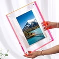 thumbnail image 4 of Bolincty Sliding Acrylic Picture Frame 5x7, Double Sided Clear Acrylic Picture Frame Frameless, 5x7 and 6x8 Photo Frame Standing Block Frame for Desktop, 4 of 8