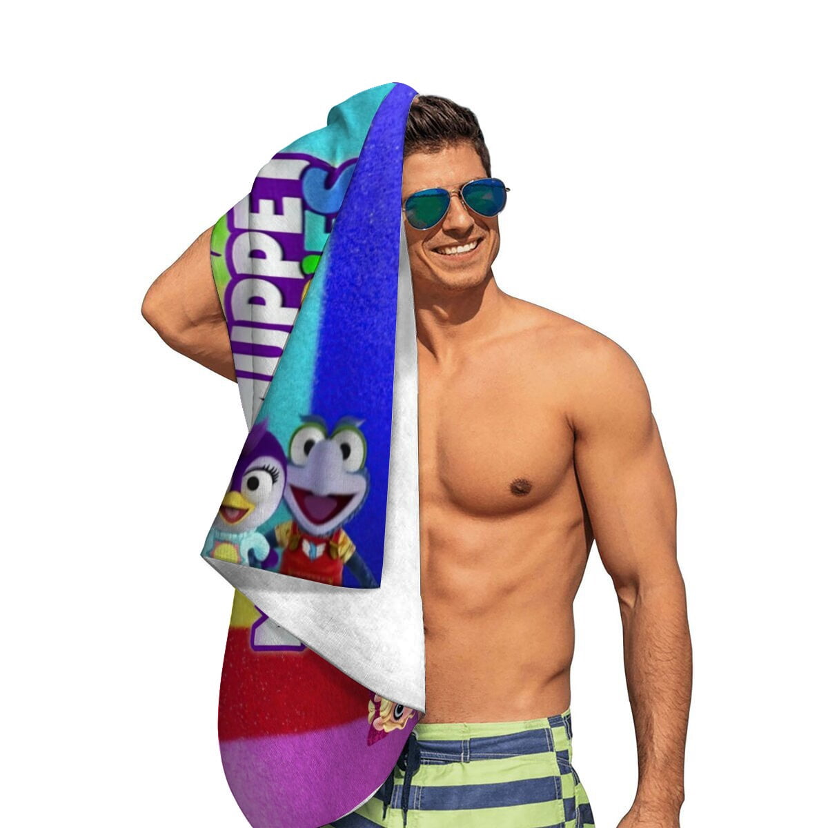 muppet babies Gifts Beach Towel for Women Girl Birthday Inspired Fan Bath Outdoor Music Lover