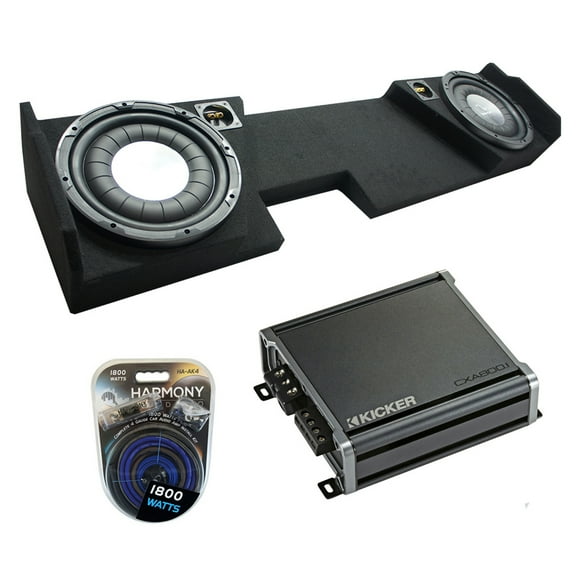 2014-2018 Chevy Silverado Double Cab Harmony HA-F104 Dual 10 Sub Box CXA8001 Amp