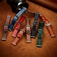 thumbnail image 2 of Vegetable Tanned Leather Watchbands Retro 24mm Red(black), 2 of 6