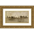 thumbnail image 1 of Murdock, Ramona 24x14 Gold Ornate Wood Framed with Double Matting Museum Art Print Titled - Idaho Falls Temple Landscape, 1 of 4