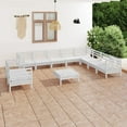 thumbnail image 1 of vidaXL 11 Piece Garden Lounge Set Solid Wood Pine White, 1 of 5