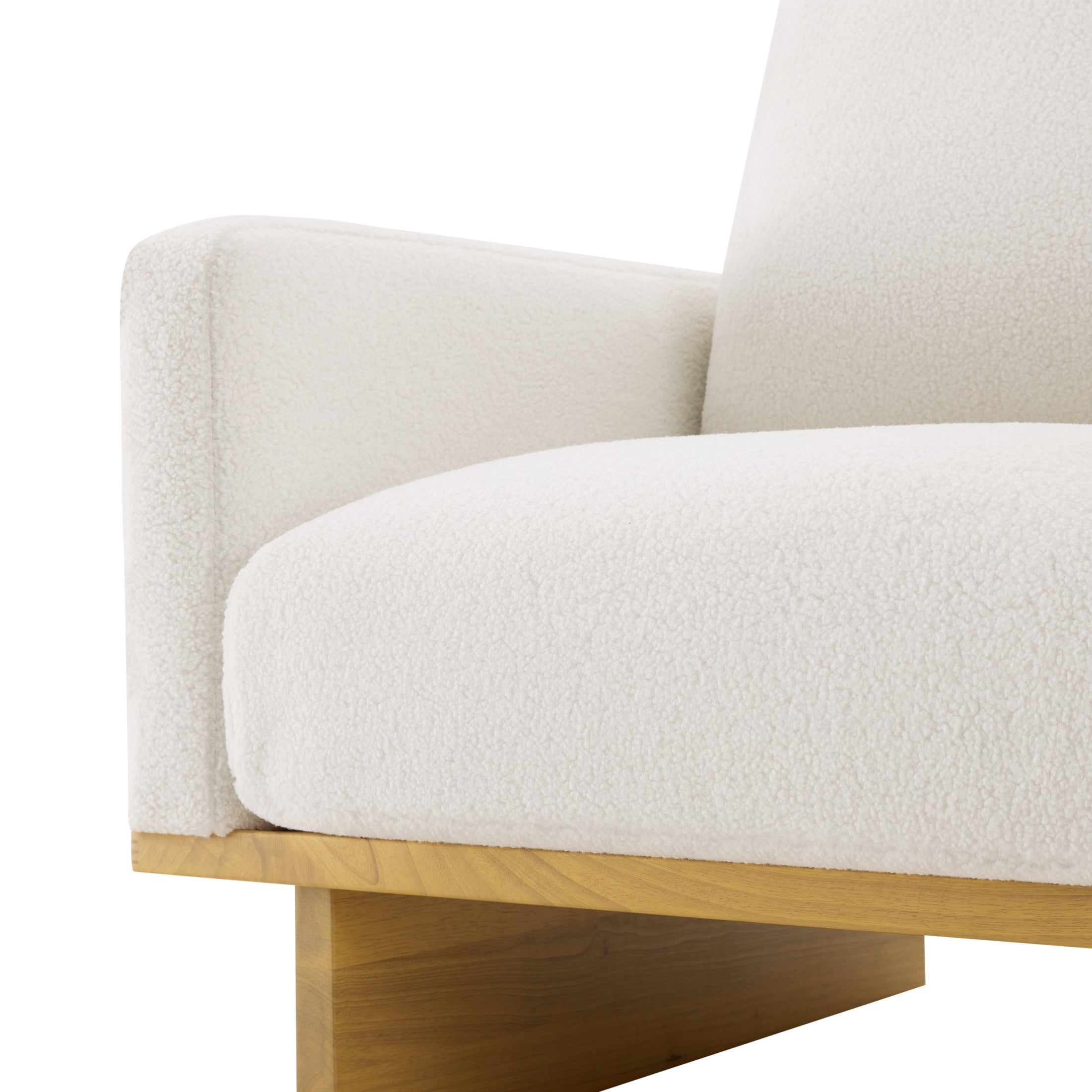 Christopher Knight Home Modern Minimalist Accent Chair, Solid Wood Frame with Soft Cushions, White