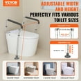 thumbnail image 4 of VEVOR Toilet Safety Rail, Bathroom Toilet Seat Frame, Adjustable Width & Height Fit Most Toilets, Supports 300lbs, Toilet Handles Grab Bars with Padded Armrests, 4 of 9
