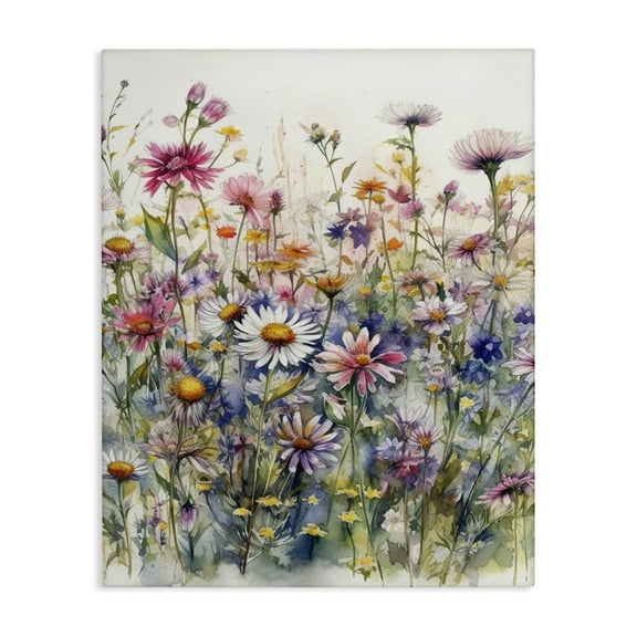 Stupell Industries Assorted Wild Flowers Plants & Flowers Painting Wrapped Canvas Art Print Wall Art, 16 x 20