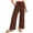 0##Brown354, variant on Lullu Girls Pants Kids Summer Casual Beach Loose Long Trousers with Pockets, Black, Sizes 5-14