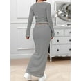 thumbnail image 6 of Women'S Skirt Sets 2 Piece Outfits Striped Skirt and Top Set 2 Piece Sets for Women Fall Outfits, 6 of 8