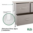 thumbnail image 4 of Cómoda Cajonera KingsHouse con 5 Cajones de Tela Estructura de Acero y Tablero de Madera 100x30x54 cm beige, 4 of 8