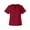 Wine, variant on Recessed Round Neckline Scrub Tops Fashion Solid Color Working Scrubs For Women Casual Short Sleeve Nursing Tops Comfy Classic Tunic Working Uniform With Pockets Army Green L