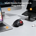 thumbnail image 4 of Wagpak Rechargeable Wireless Trackball Mouse with Ergonomic Thumb Control, Supports 3-device Switching (Bluetooth & USB), 5 Adjustable DPI, Relieves Wrist Fatigue, 4 of 5