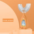 thumbnail image 4 of Toystoory Cepillo de portátil de silicona en forma de U para niños pequeños, cepillo de de doble cara para entrenamiento de bebés Suministros de limpieza para el hogar naranja L Toystoory HA009117-03, 4 of 6