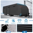 thumbnail image 3 of Unique Bargains 1 Set Waterproof RV Travel Trailer Cover Fits 18'-20' with Extra Windproof Ropes and Gutter Covers Black, 3 of 7