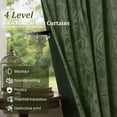 thumbnail image 2 of Lapalife Blackout Velvet Curtains, Scroll Floral Pattern Rod Pocket Thermal Insulated Velvet Curtain Drapes for Living Room, 2 Panels, 52"x 108", Green, 2 of 8