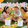 thumbnail image 4 of Rewenti Easter Bunny Decorative Gift Bags Food Bags Candy Bags Handheld Storage Baskets Canvas Storage Bags, 4 of 5