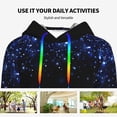 thumbnail image 4 of Xecao Black Blue Glitter Sparkles Pattern Hoodies for Women Sweatshirts Long Sleeve Sweatshirts Pullover Outfits with Pocket-Small, 4 of 7