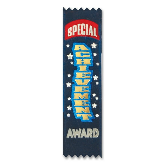 Beistle Pack of 30 Blue "Special Achievement Award" School and Sports Prize Ribbons 6.25"