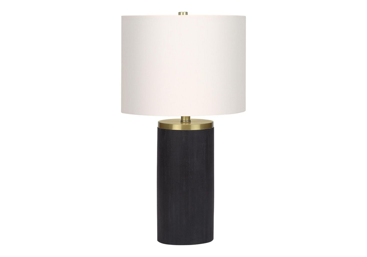 Monarch Specialties Lighting, 24"h, Table Lamp, Black Concrete, Ivory / Cream Shade, Modern