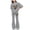 Grey, variant on Spring Toddler Girl Clothes Girls 2-Piece Outfits Short Sleeve Top & Flared Pants Kids Summer Clothing Set White Size,11Y