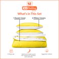 thumbnail image 4 of SGI Bedding 3 Piece Reversible Cotton Duvet Cover Yellow Solid 600TC Oversized King, 4 of 8