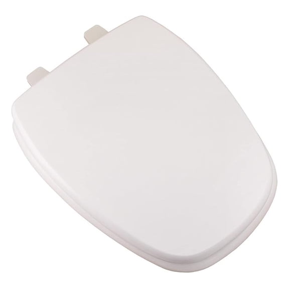 Seats C050WD00 Deluxe MDF Wood Elongated Toilet Seat and Plastic Hinges, White