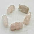 thumbnail image 3 of 2 Wild Hand Carved Rose Quartz Elephant Animal Beads | 22x15x9mm | Pink | 2 Beads, 3 of 8