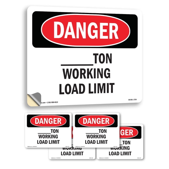 Custom OSHA Danger Vinyl Decal Label 5 Inch x 3.5 Inch - 5 Pack