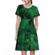 thumbnail image 1 of Easygdp Green Leave Fern para Vestido Transpirable de Mujer, Vestido Suelto de Manga Corta con Pliegues y Bolsillos para el Verano, 1 of 6