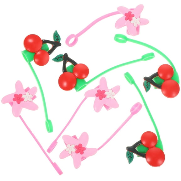 Niceauty 8Pcs Cute Straw Toppers PVC Washable Decorative Assorted