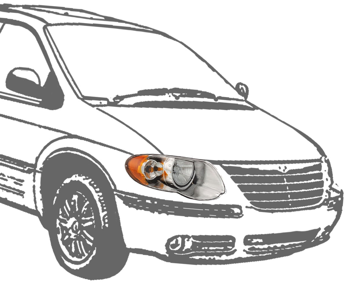 Headlight Compatible With 2005-2007 Chrysler Town and Country Right Passenger Halogen With bulb(s)