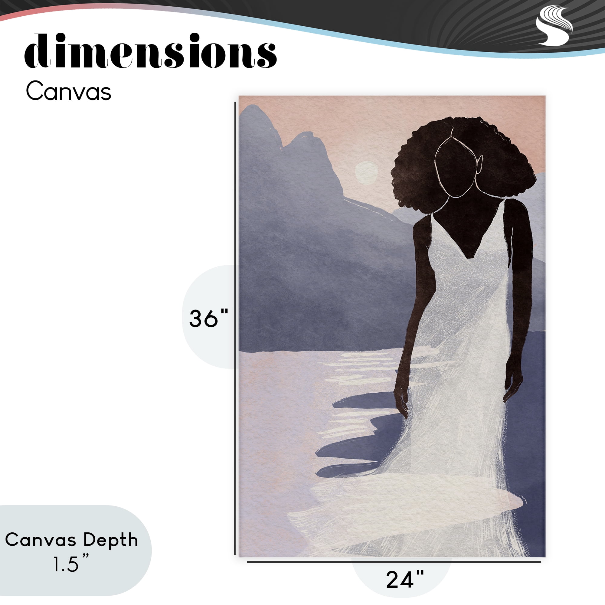 Stupell Industries White Gown Silhouette at Sunset Canvas Wall Art, design by Yuyu Pont