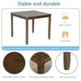 thumbnail image 4 of 34.5 Inches Square Dining Table for 4 People, Wooden Kitchen Table Small Dinner Table, Solid Wood Kitchen Table for Living Room, Kitchen, Walnut, 4 of 7