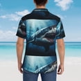 thumbnail image 5 of Cauagu 3D Realistic Shark Print Hawaiian Shirt for Men,Casual Short Sleeve Button Down Shirts Summer Beach Men's Regular-Fit Short-Sleeve Print Shirt -3X-Large, 5 of 6
