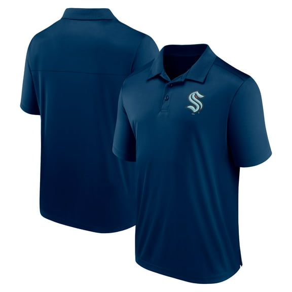Men's Fanatics Deep Sea Blue Seattle Kraken Left Side Block Polo