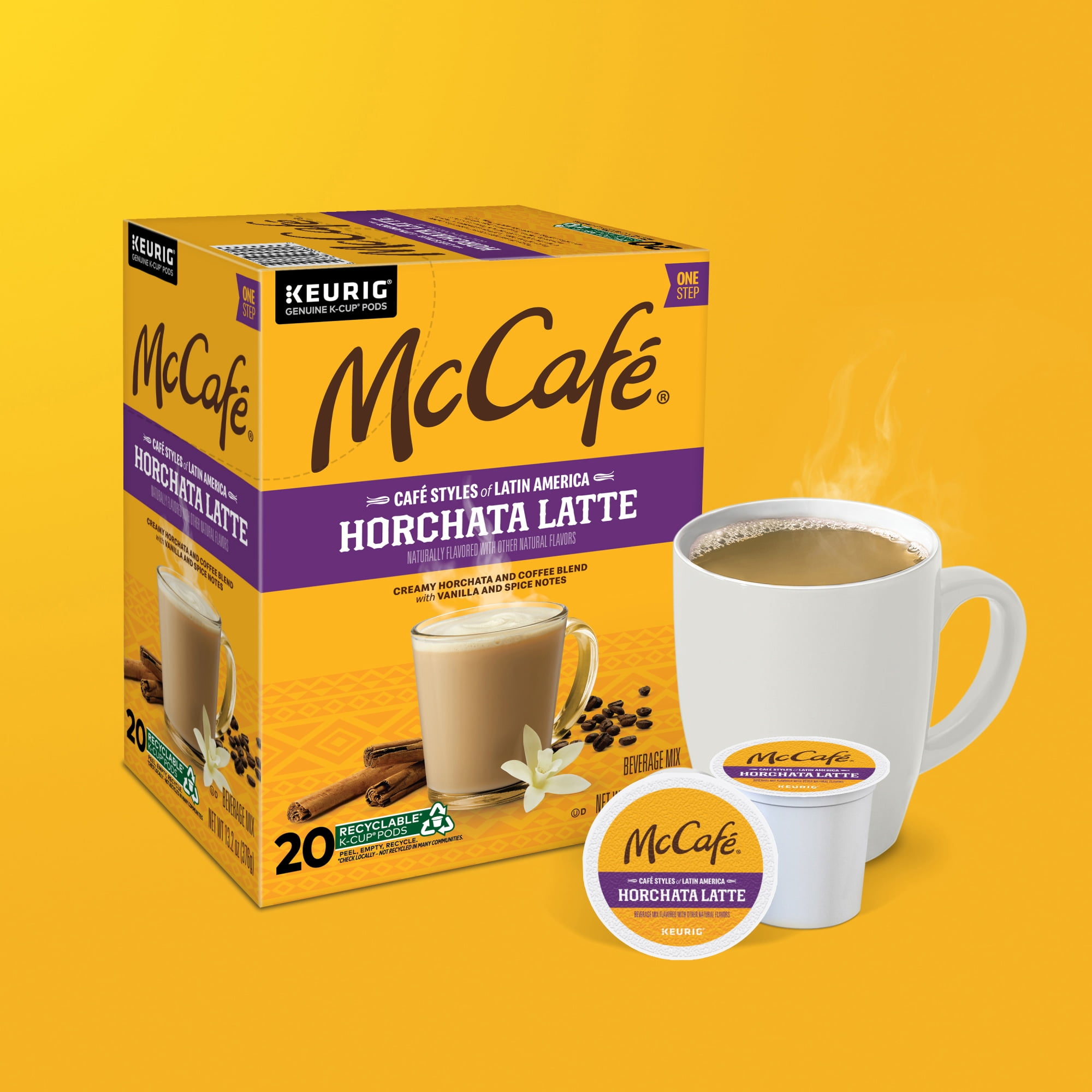 McCafe Cafe Styles of Latin America Horchata Latte, Keurig Single Serve K-Cup Coffee Pods, 20 Count (Pack of 1)