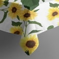 thumbnail image 5 of White Green Leaf Sunflower Pattern Square Tablecloth,Waterproof Square Table Cover,Wipeable Spillproof Washable Table Cover for Home Kitchen Party Decor 52"x52"(132x132cm), 5 of 6