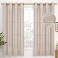 thumbnail image 1 of Cortinas YoungStex de lino semitransparente, 160 x 160 cm, 2 paneles, color beige, 1 of 9