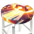 thumbnail image 3 of Saiise Geometry Dash Print Round Bar Stool Covers,Washable Elastic Stool Cushion Slipcover for Dia.12-14" Chair, 3 of 7