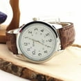 thumbnail image 4 of Man Woman's 12/24 Hour Dial Military Time Brown Band Watch-173-B, 4 of 4