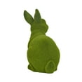 thumbnail image 6 of DecMode 15"W, 16"H MGO Country Cottage Garden Rabbit Sculpture, Green, 1-Piece, 6 of 7