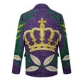 thumbnail image 4 of 2026 Domzest Mardi Gras Blazer Men Carnival Graphic Button Suit Jackets Loose Fit Holiday Party Corduroy Blazers Autumn Casual Warm Jackets Purple L, 4 of 5