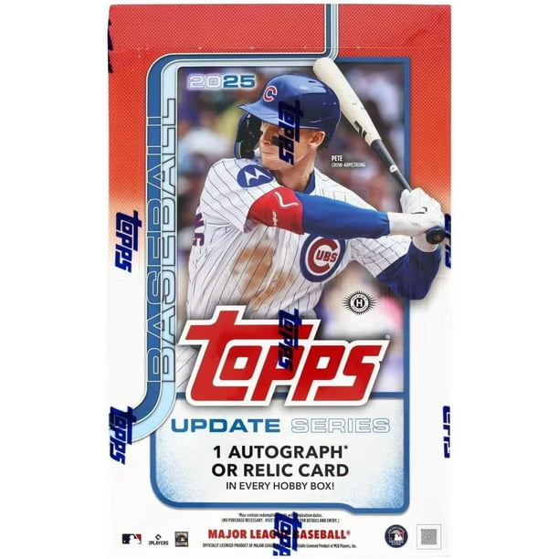 Topps 2025 Update Series Baseball Hobby Trading Card Box (1 Autograph or Relic Card Per Box)