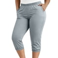 thumbnail image 4 of RYRJJ Capri Pants for Women Casual Pull On Strech Yoga Capris Work Jeggings Plus Size Workout Athletic Cropped Pants with Pockets(Gray,XXXL), 4 of 8