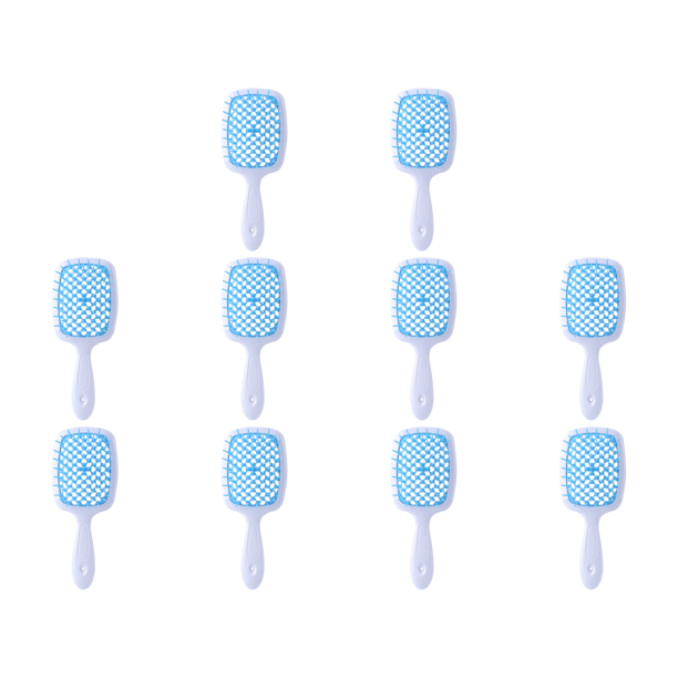 Peines Con Cojín Aire Dientes Anchos Cepillo para Masaje Del Cuero Cabelludo Peine Rejilla Hueca () Azul
